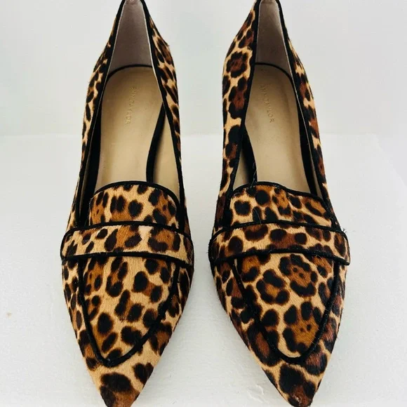 Ann Taylor Leopard Heeled Loafers - Picture 3 of 5